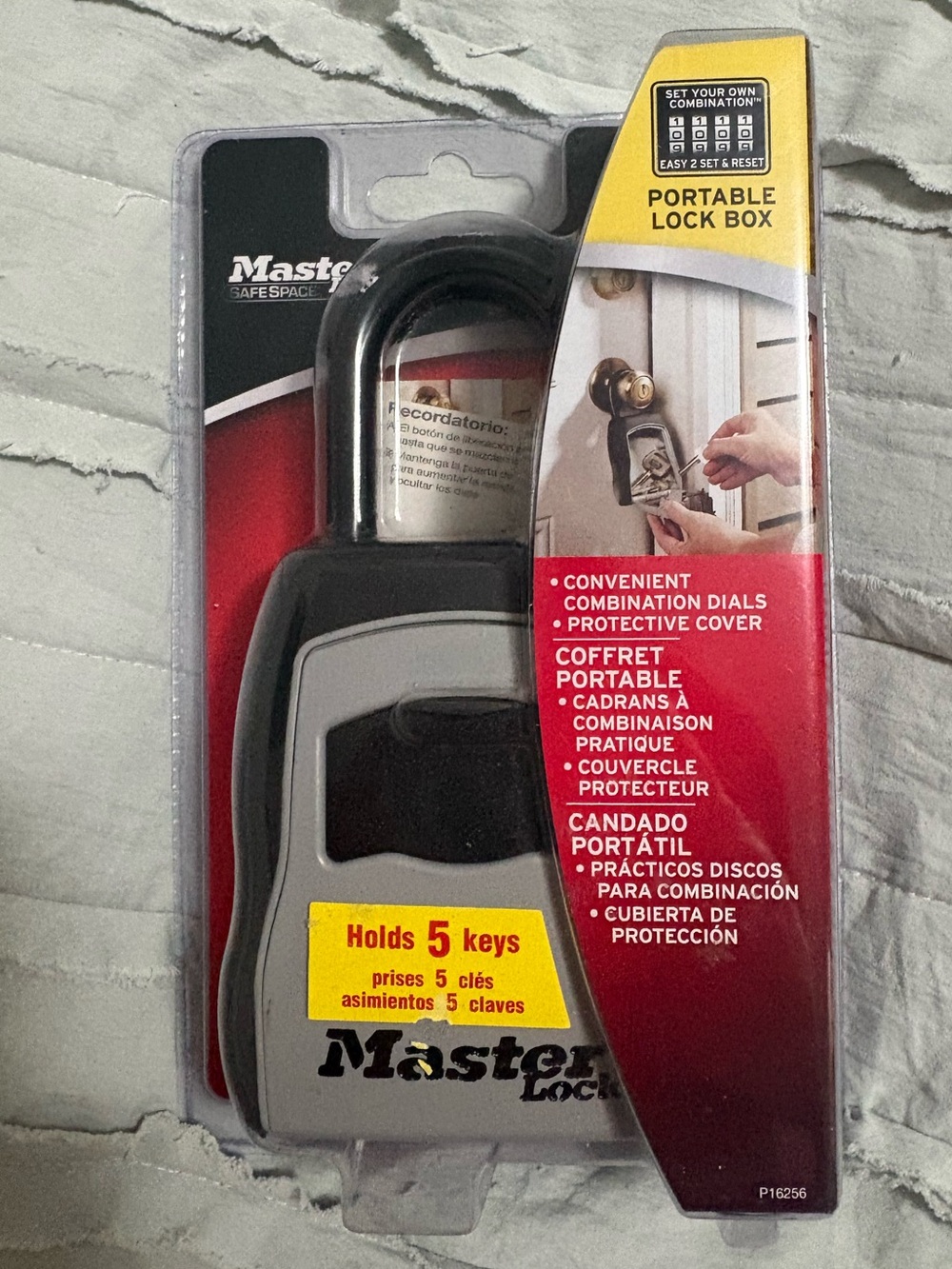 Portable Key Lock Box in Black and Gray